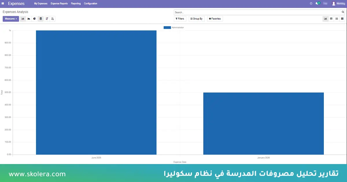 تقارير تحليل مصروفات المدرسة