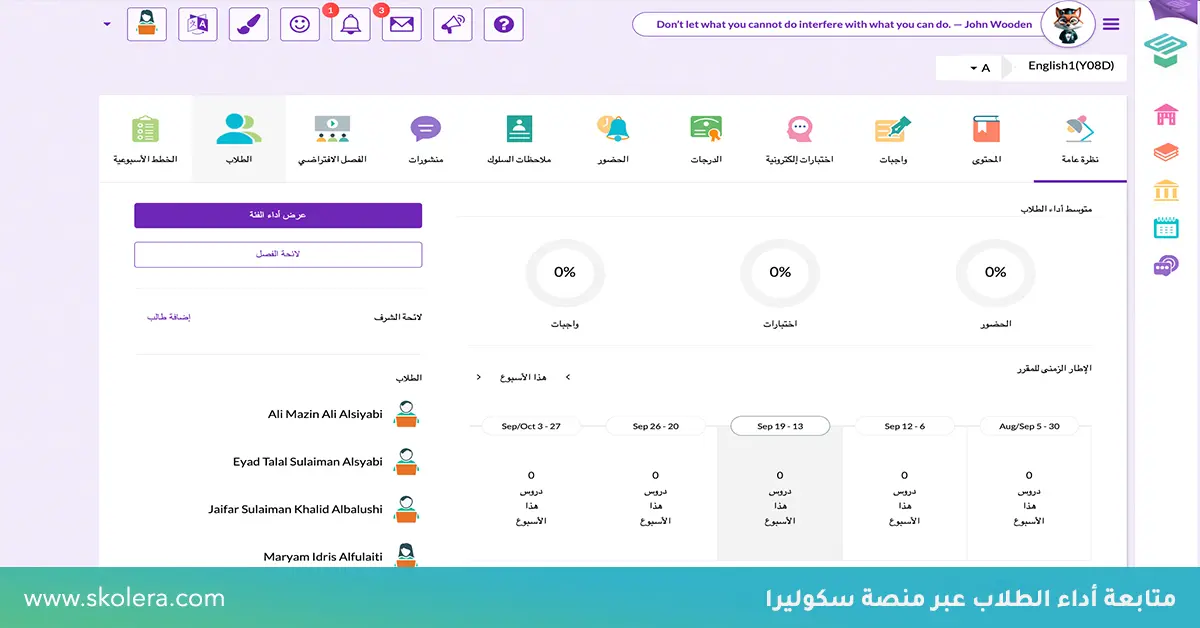 متابعة اداء الطلاب الكترونيا