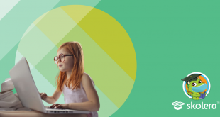 remote learning & virtual classroom - girl studying on computer